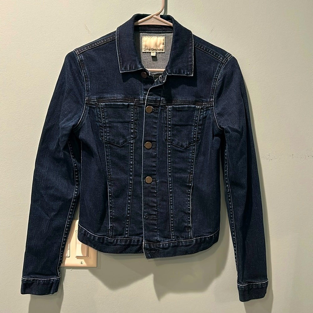 Calvin Klein Jeans Trucker Classic Blue Wash Denim Jacket Size XS